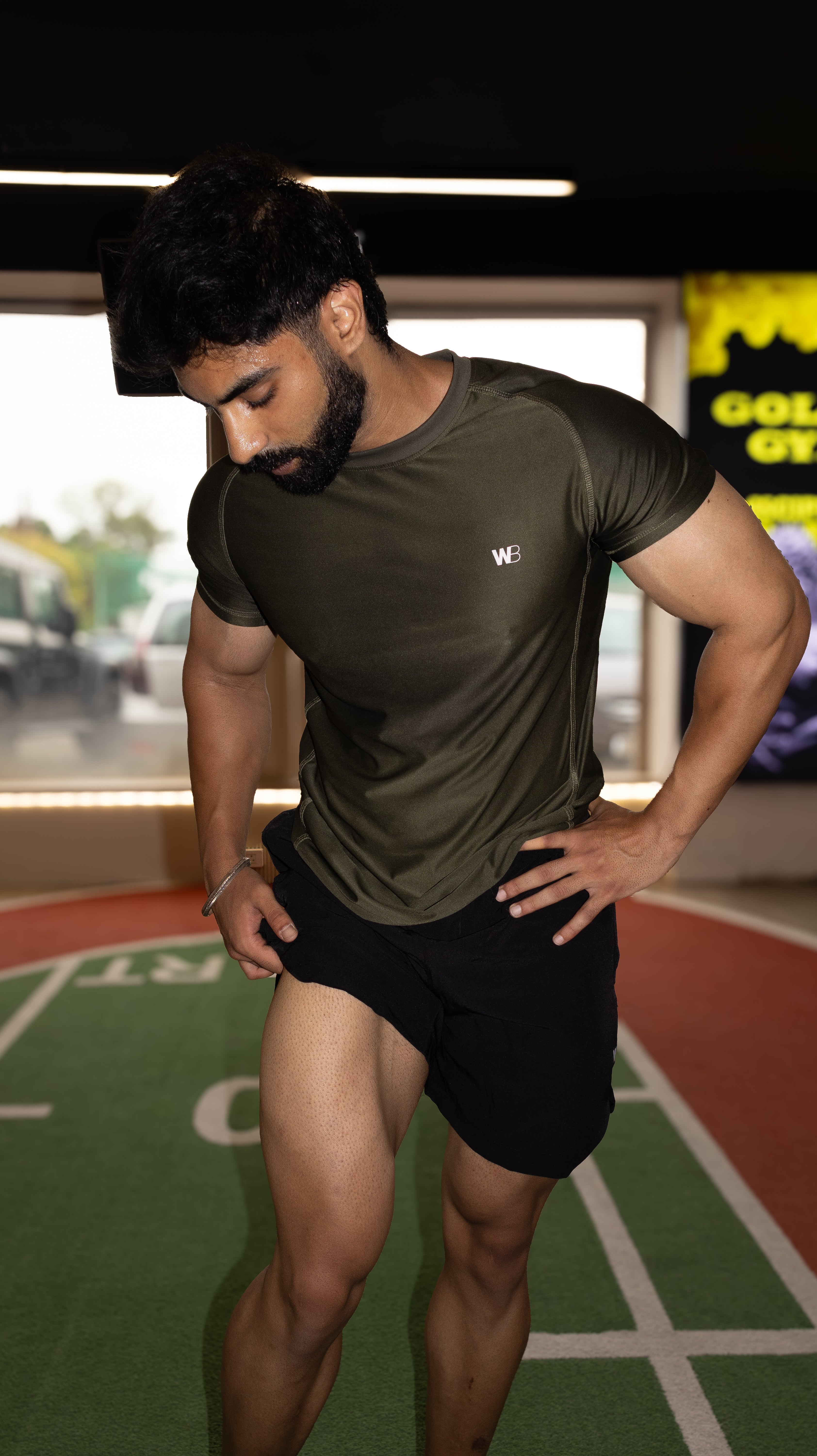Olive Muscle Fit Performance T-shirt
