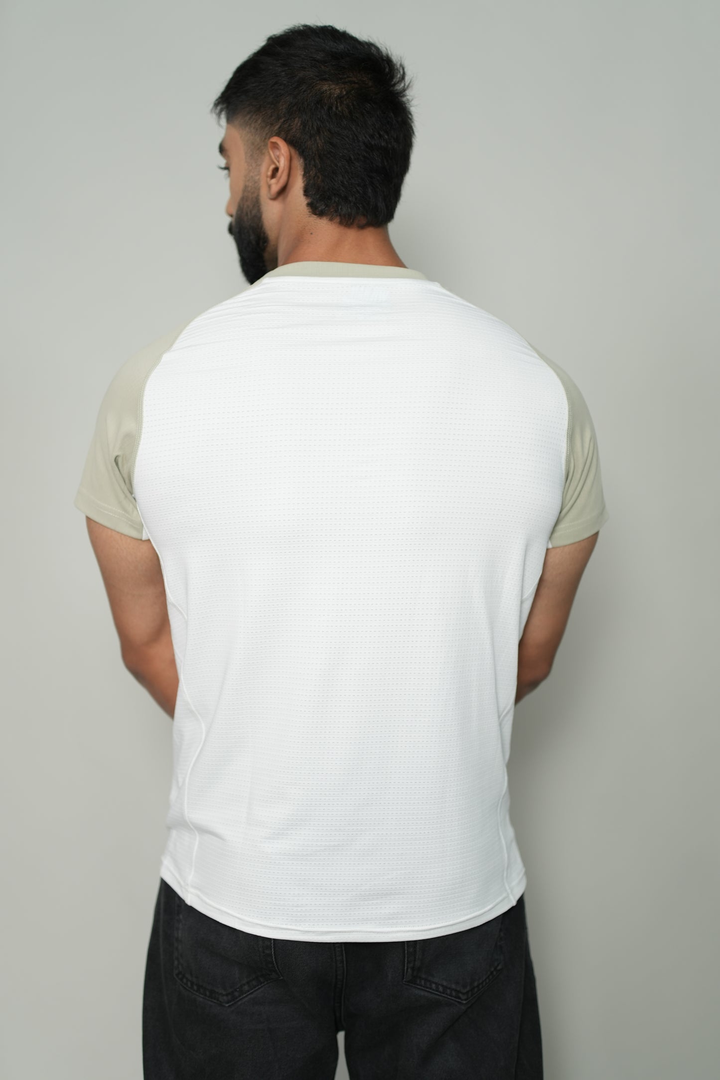 Beige Muscle Fit Performance T-shirt