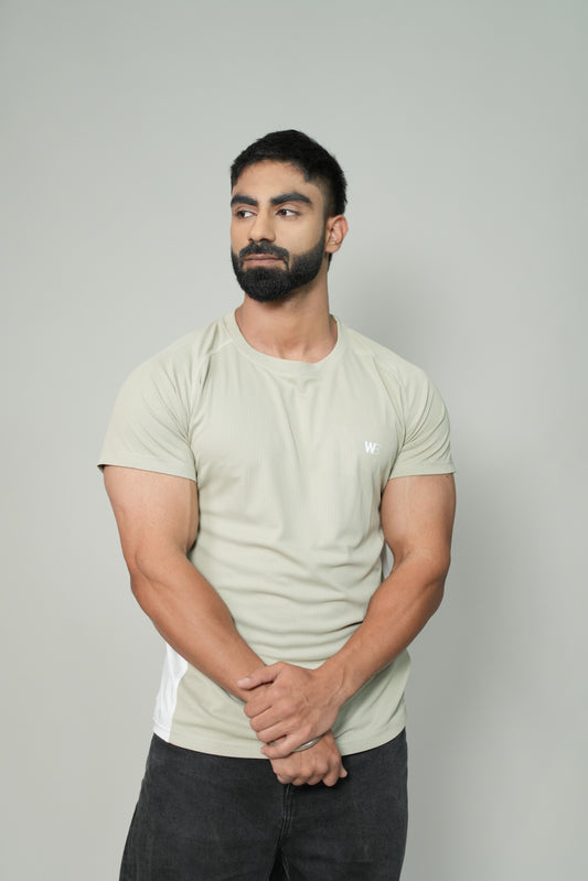 Beige Muscle Fit Performance T-shirt
