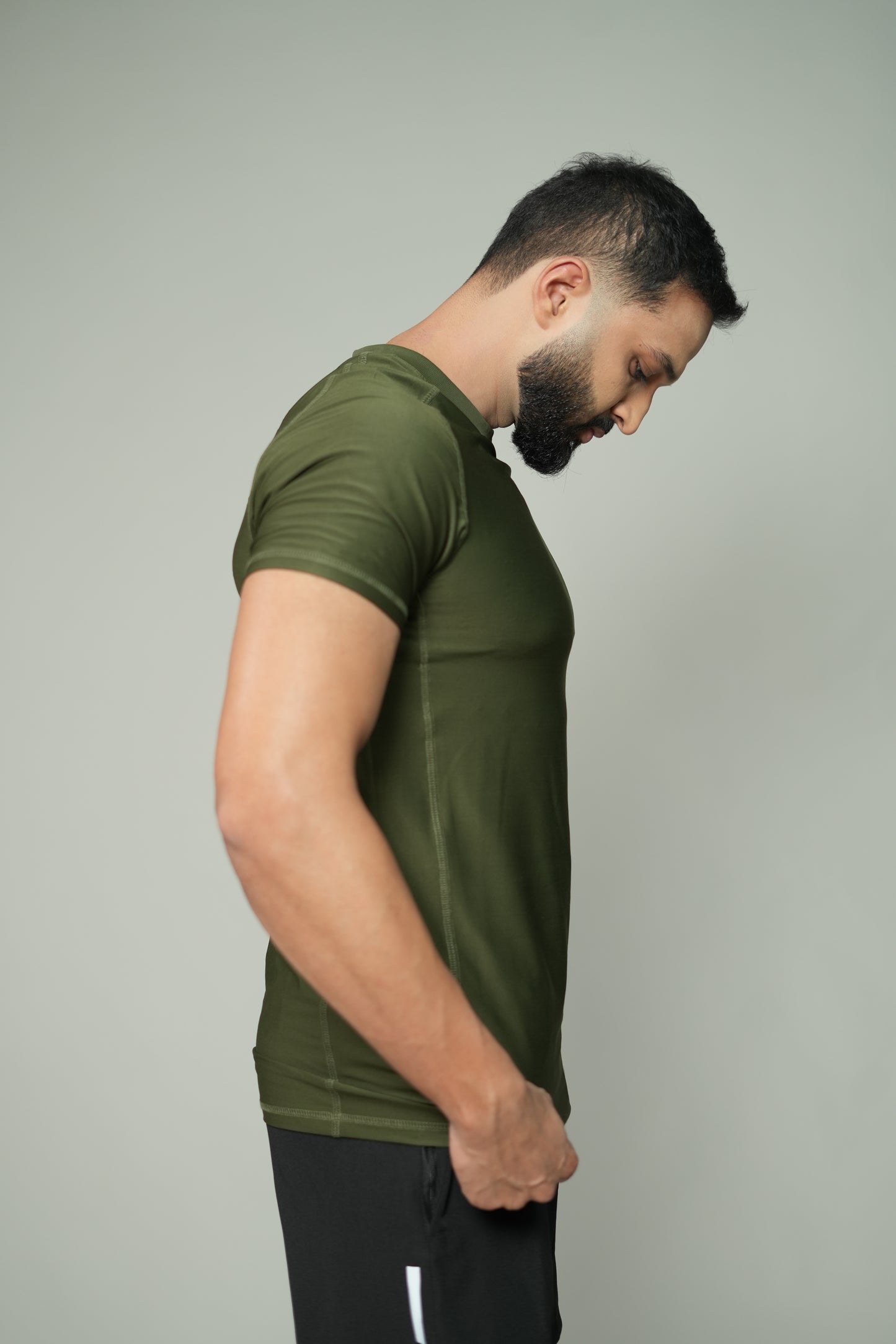 Olive Muscle Fit Performance T-shirt