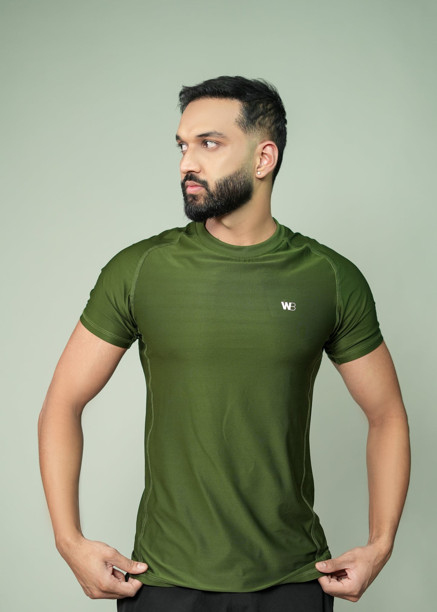 Olive Muscle Fit Performance T-shirt